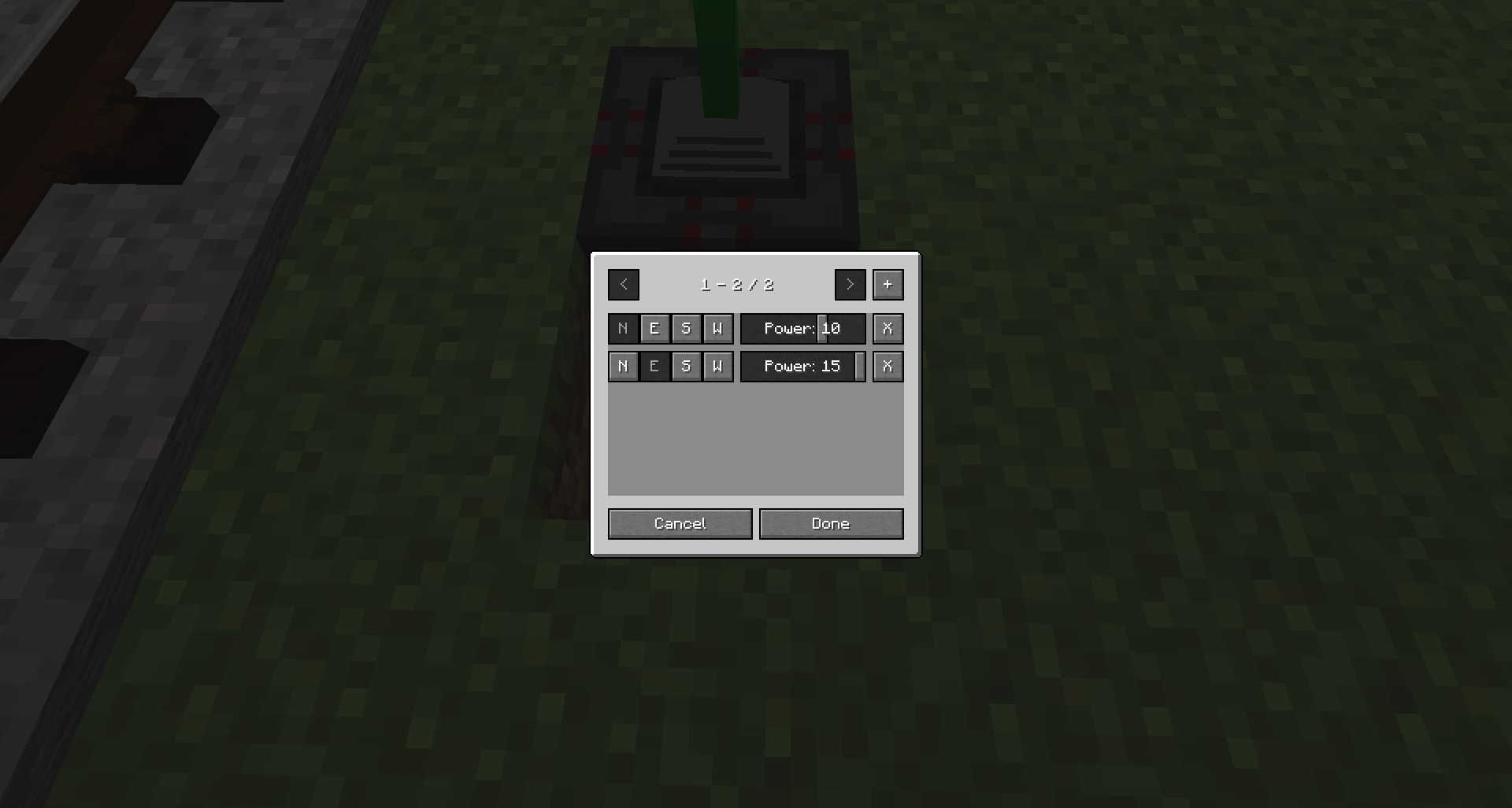 Redstone Power predicate selection