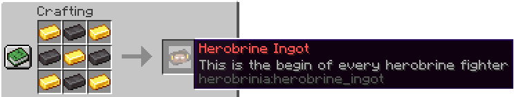 Herobrine Ingot Crafting Recipe 1