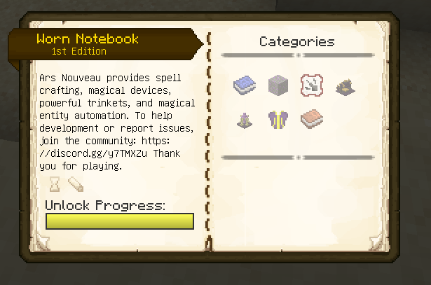This handy progression book will help you craft mighty spells!