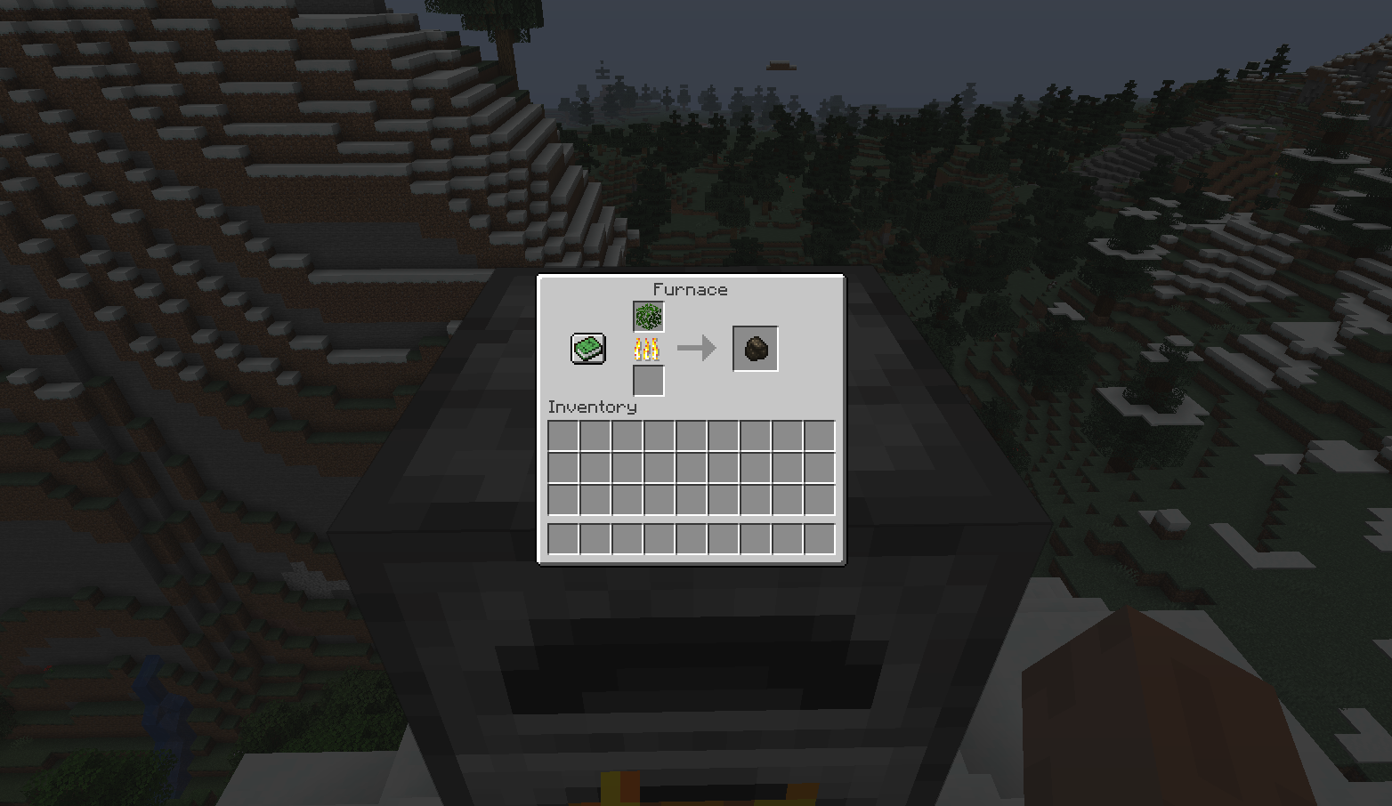 Any flammable item (Foliage, Planks, Wool) can be smelted into Charcoal.