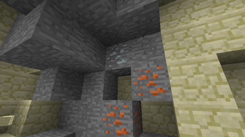 Copper and Tin Ore (and Zinc) are commonly found at any level.
