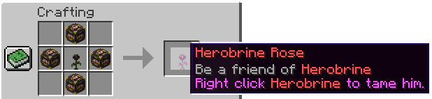 Herobrine Rose Crafting Recipe