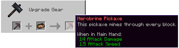 Herobrine Pickaxe Smithing Recipe