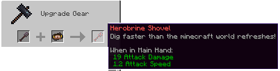 Herobrine Shovel Smithing Recipe