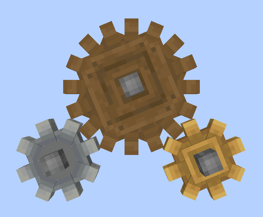 The prepackaged brass and andesite cogwheels