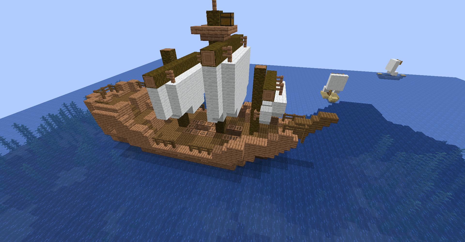 a warm ship with open sails