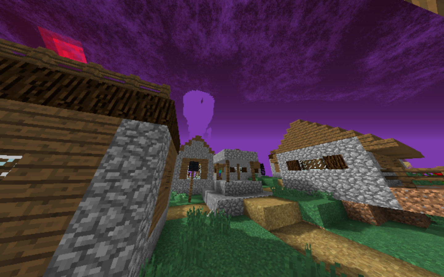 Villages are buffed, with multiple houses and towers now generating. And you also spawn in a village to start as well!