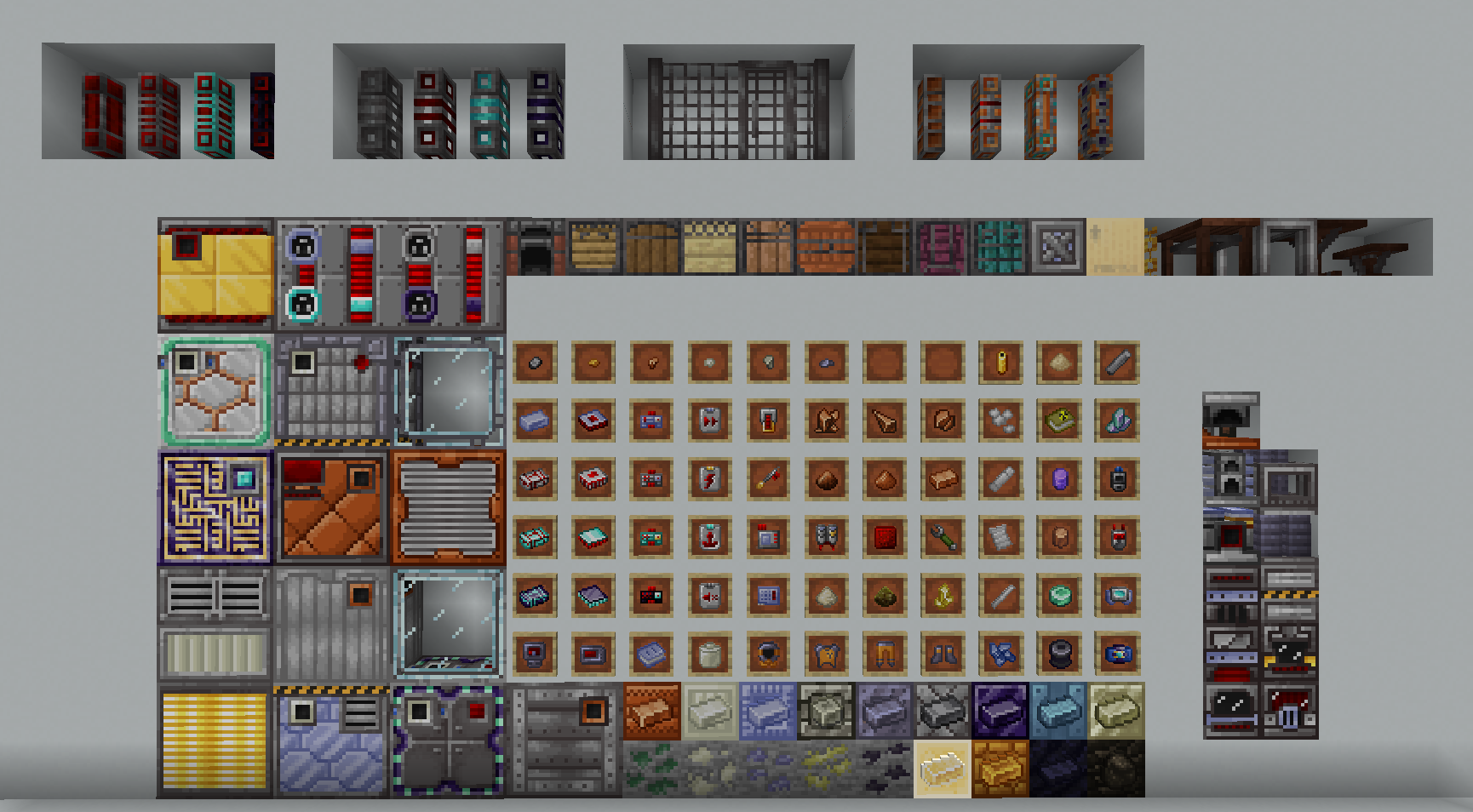 A preview of most blocks/items in the texture pack so far