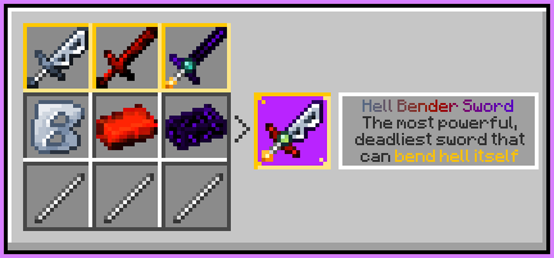 Hell Bender Sword Recipe