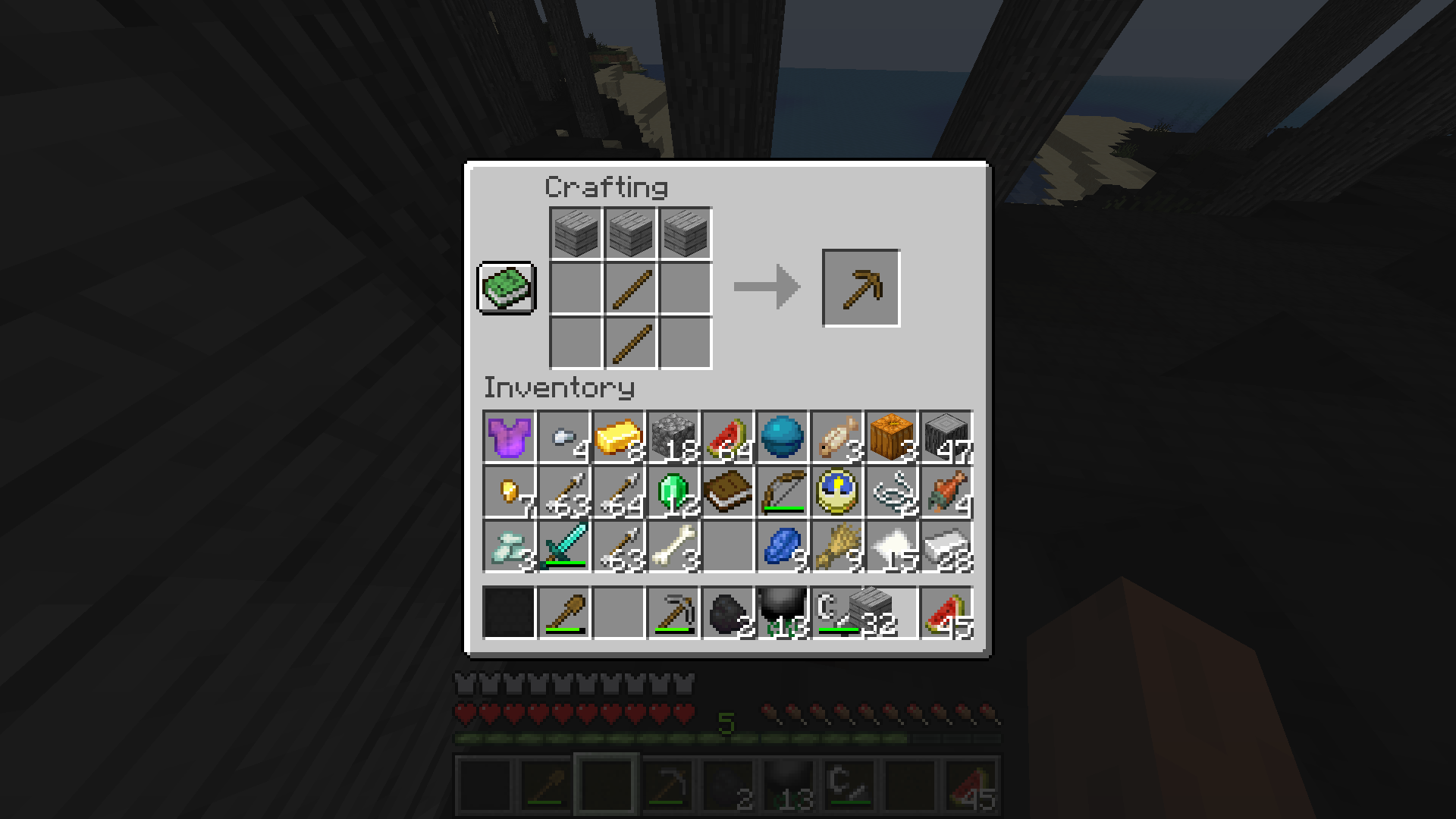 Crafting a Pickaxe