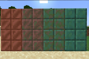 Cut Copper block and its oxidized version