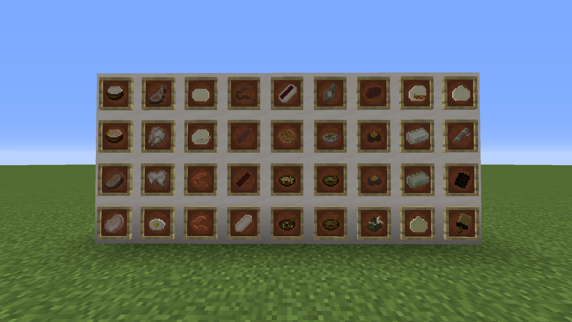 There are 36 new foods added to the game. All of them can be made in survival mode