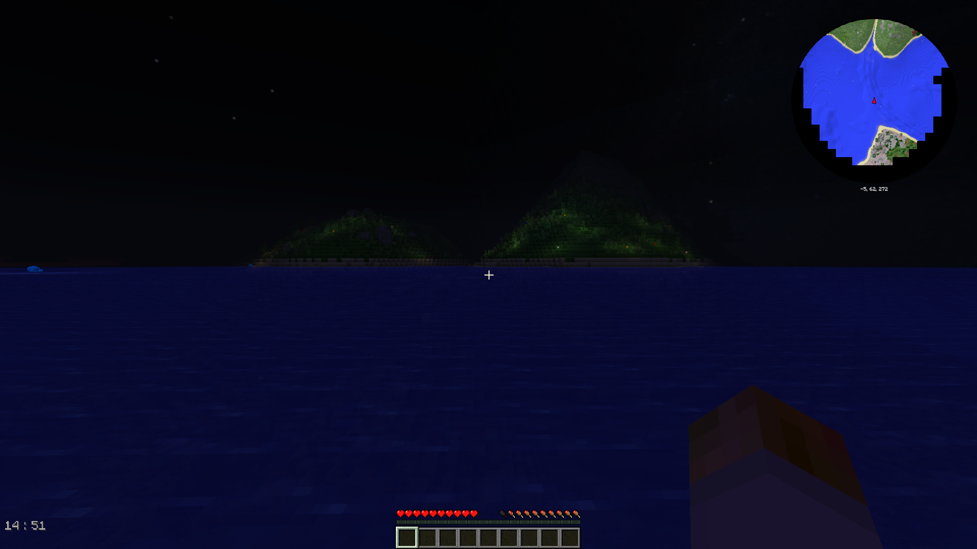 Glowing flowers light two large hills that form the mouth a river set against a back drop of beautiful stars and an arm of an unkown galaxy. You can see where the alluvium have formed a delta in the large lake in the minimap.