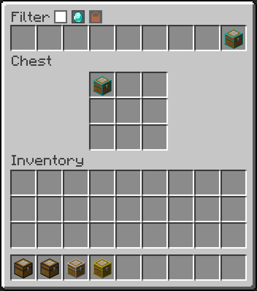 Small Filtered Chest with item whitelist filter.
