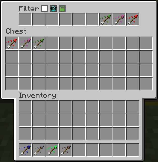 Iron Filtered Chest with nbt whitelist filter.