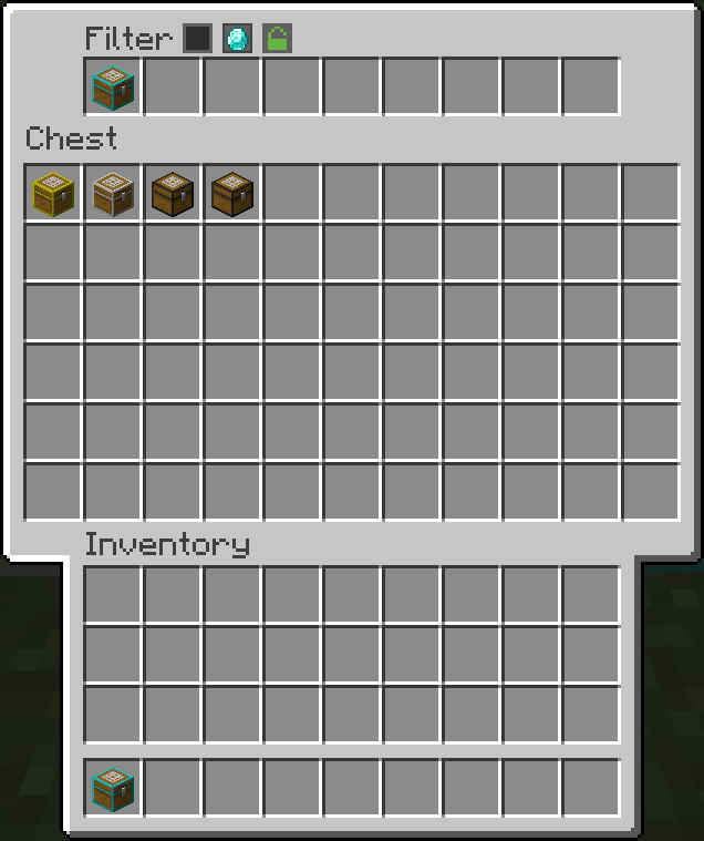 Gold Filtered Chest with item blacklist filter.