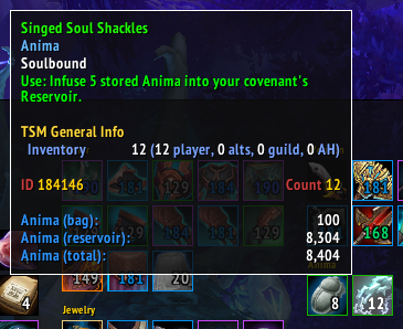 Anima info on tooltip