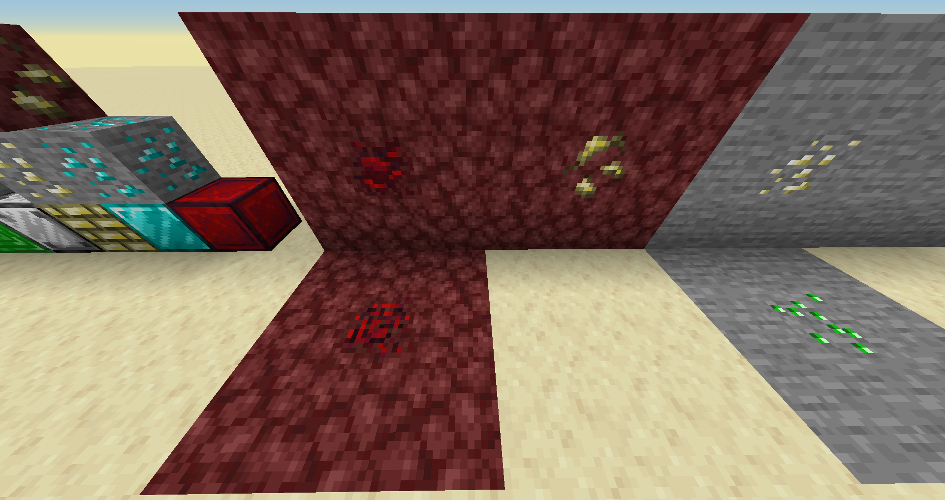 Ancient Debris and Nether Gold Display