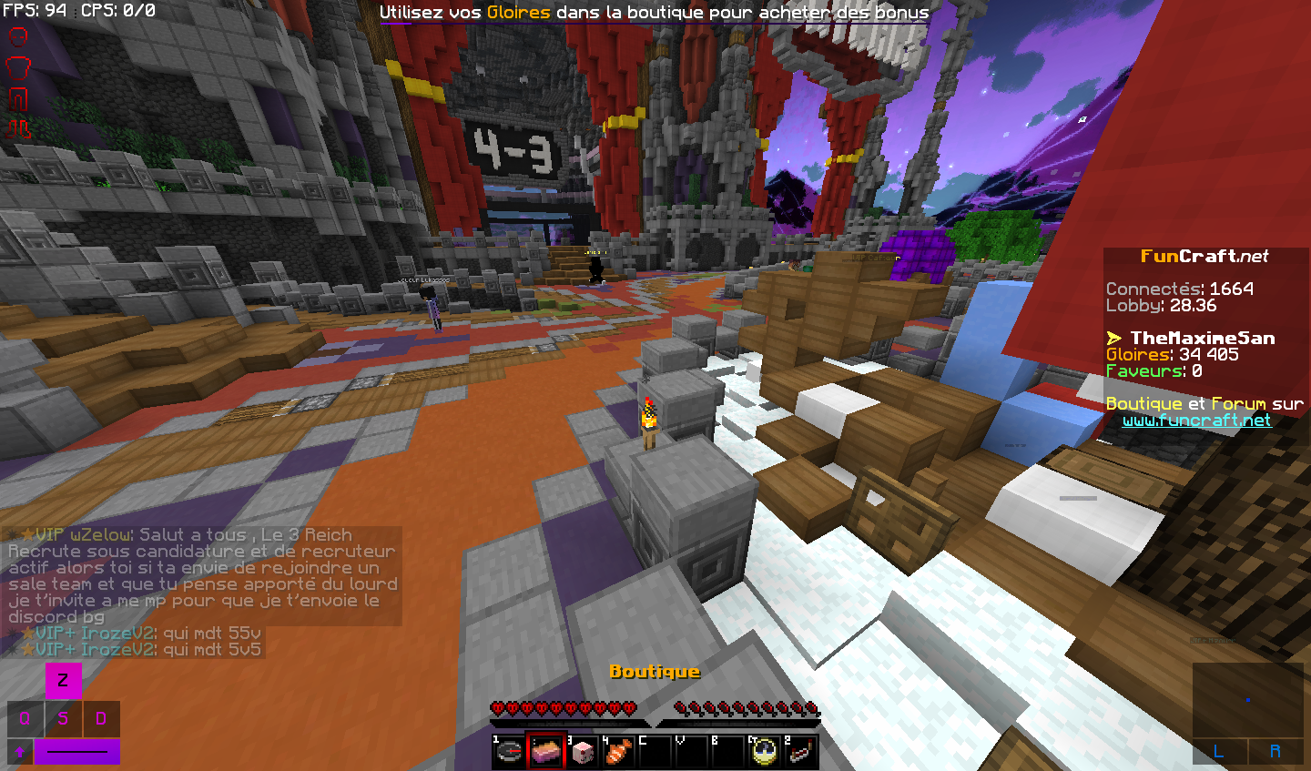 On funcraft on lobby