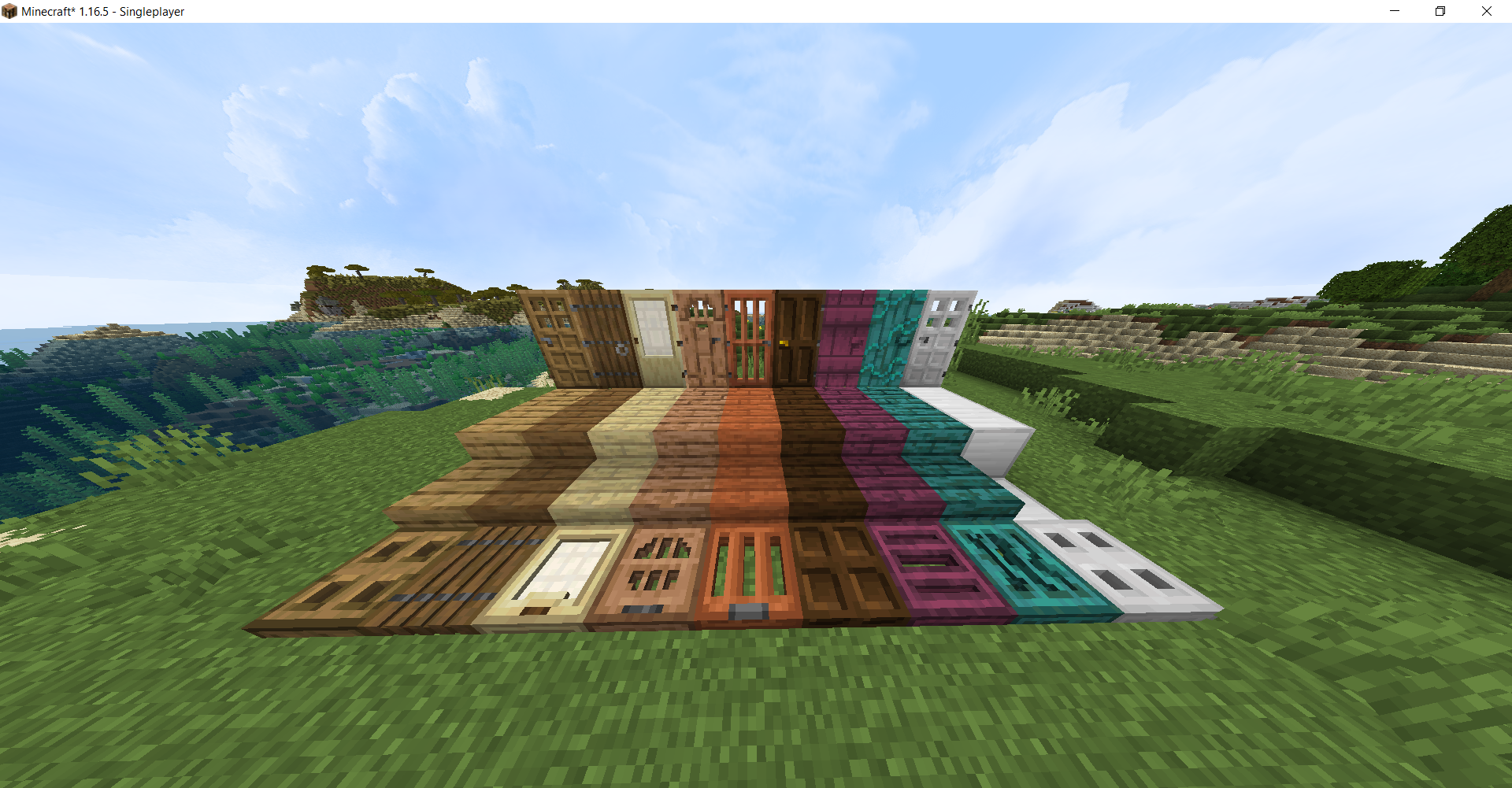 mix two slabs of any wood and modifications to the doors and trapdor