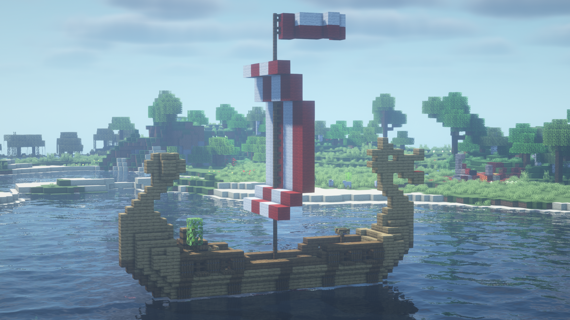 Viking Ships can be found same as Pirate Ships in oceans, special loot but without hidden chest. Also protected by Pillagers.