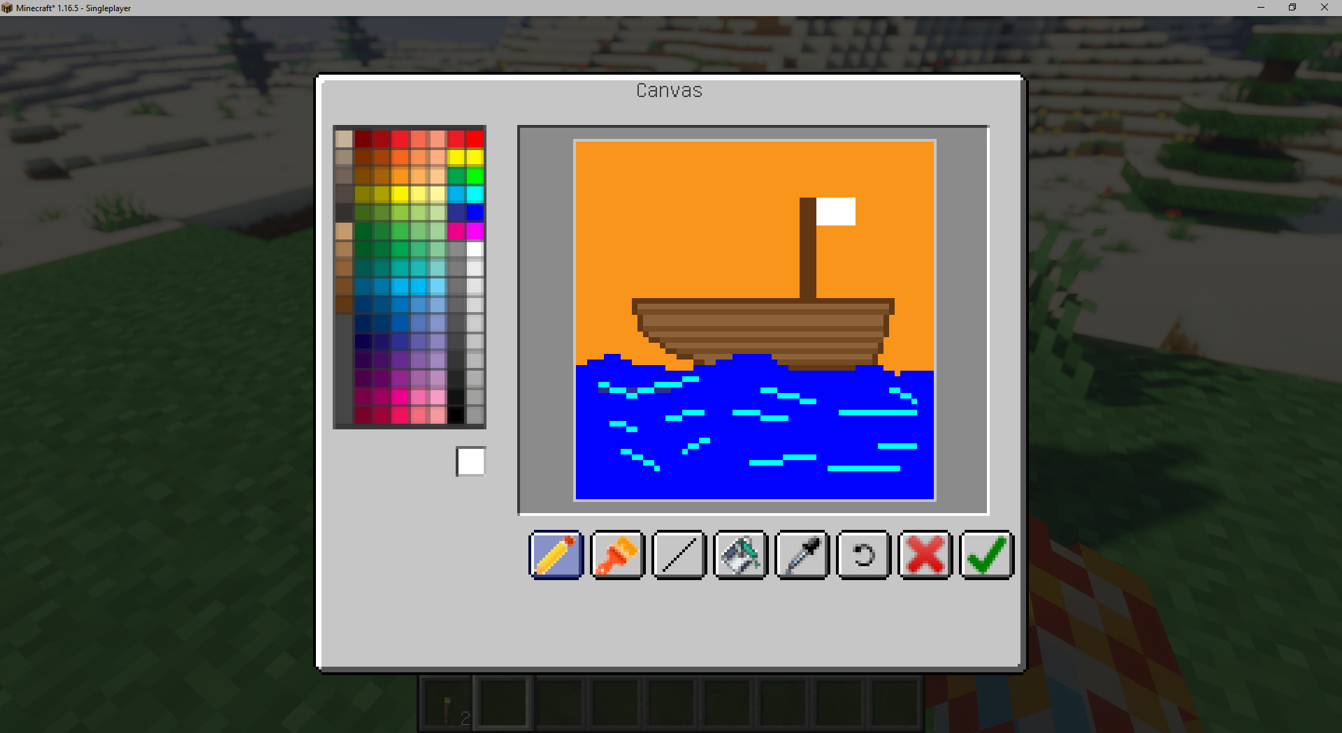 Easel boat painting