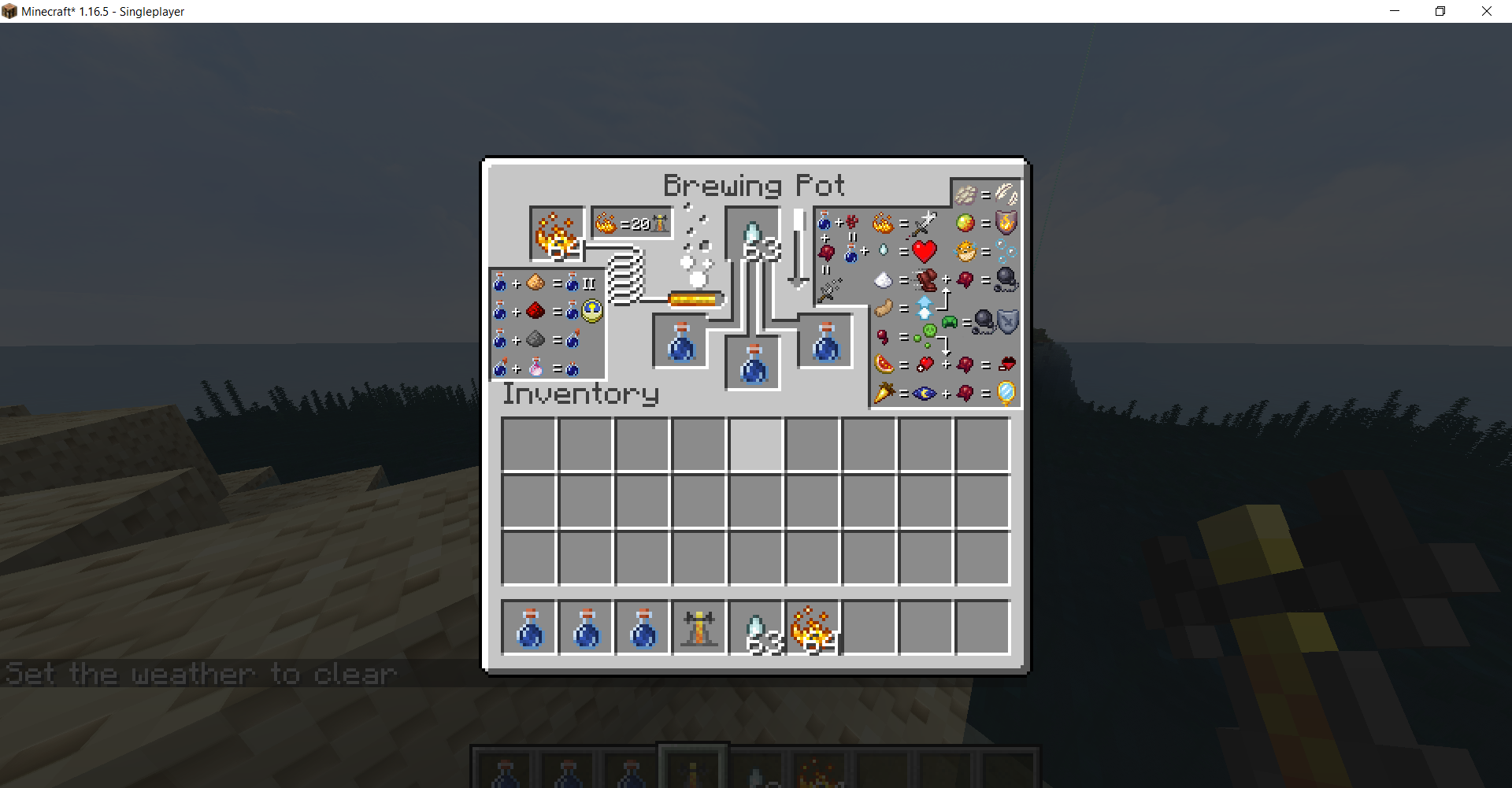 new gui for the brewing stand with the scheme for making potions