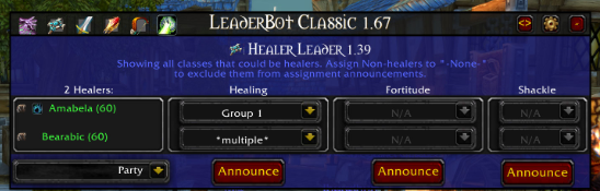 Healing assignments with 2 druids