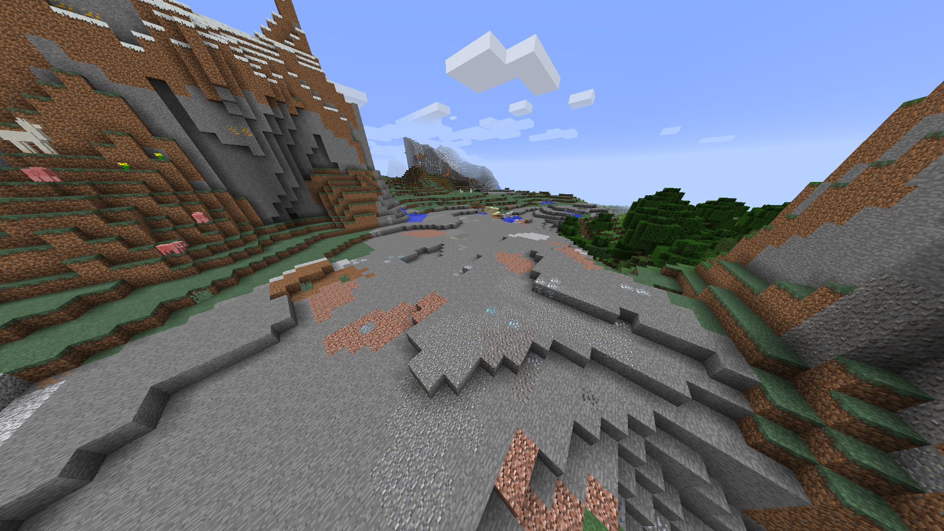 Generation of some ores in the overworld.