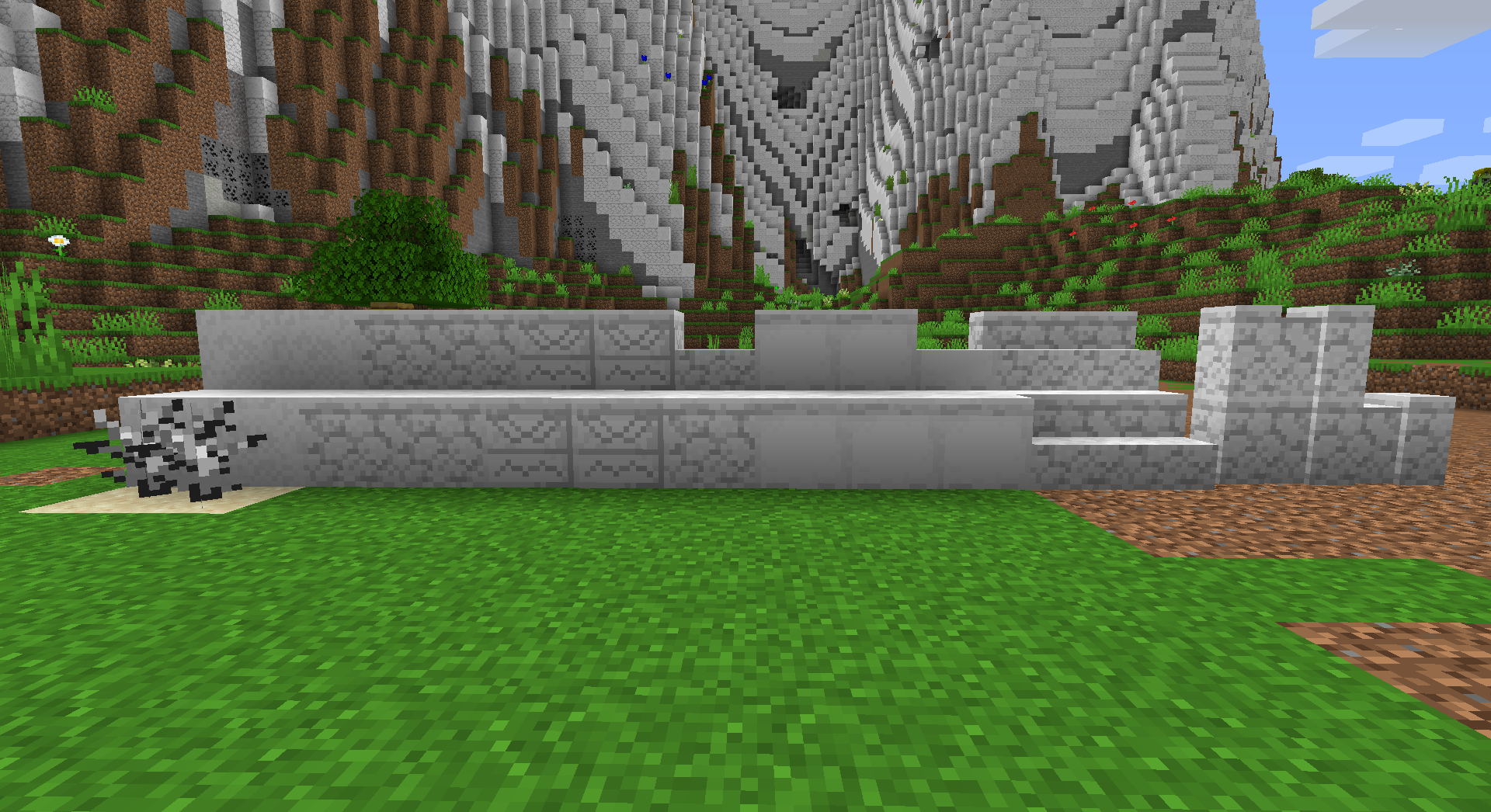 Snow colored sandstone and peculiar dead bushes