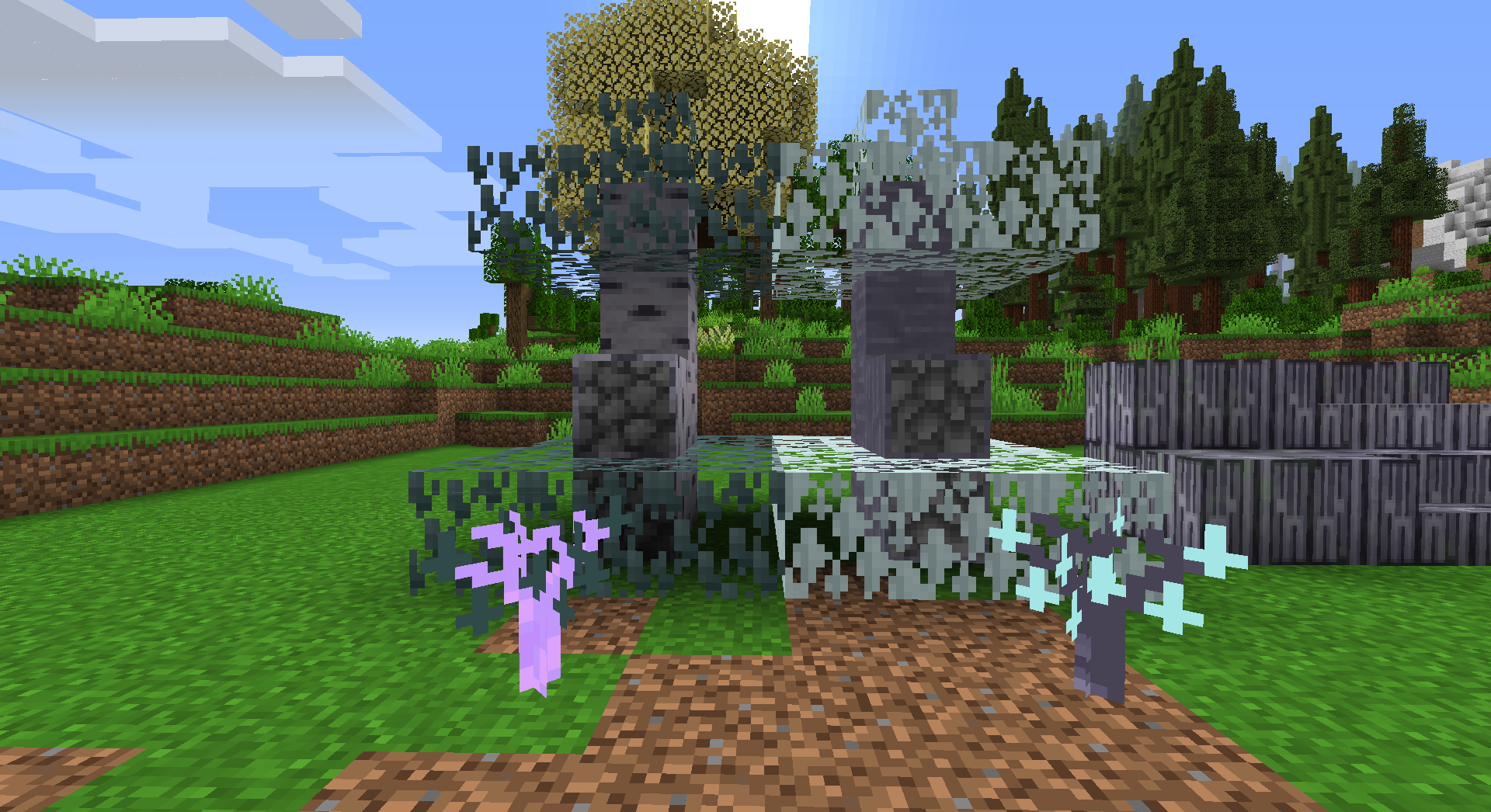 Wisp Crystal Wood appears to be similar to birch and Willo' Crystal Wood looks like some kind of jungle wood
