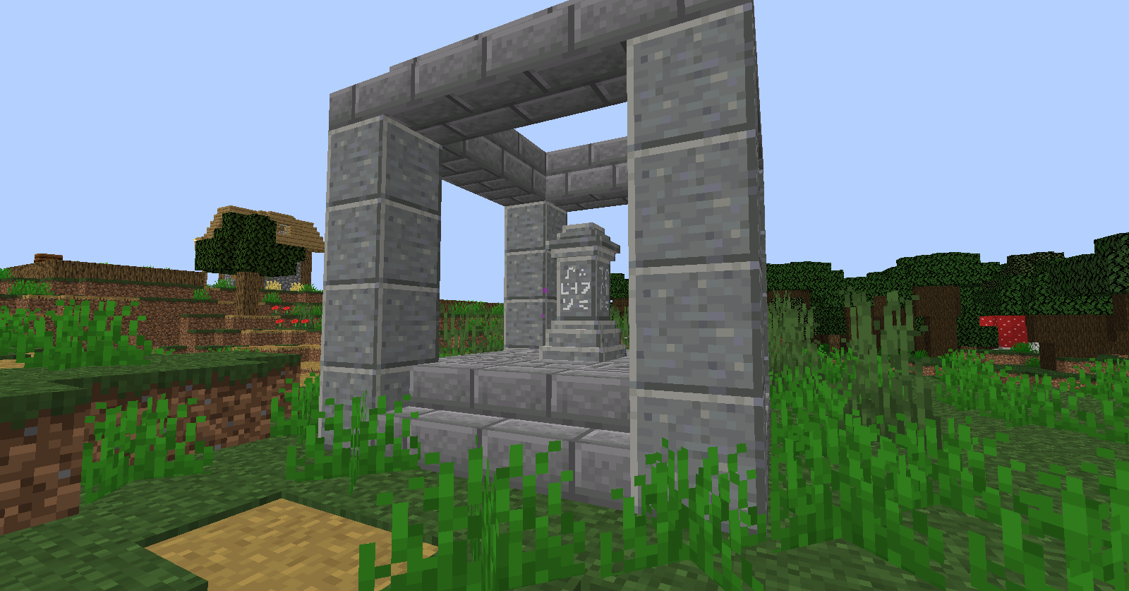 this is a waystone in a village