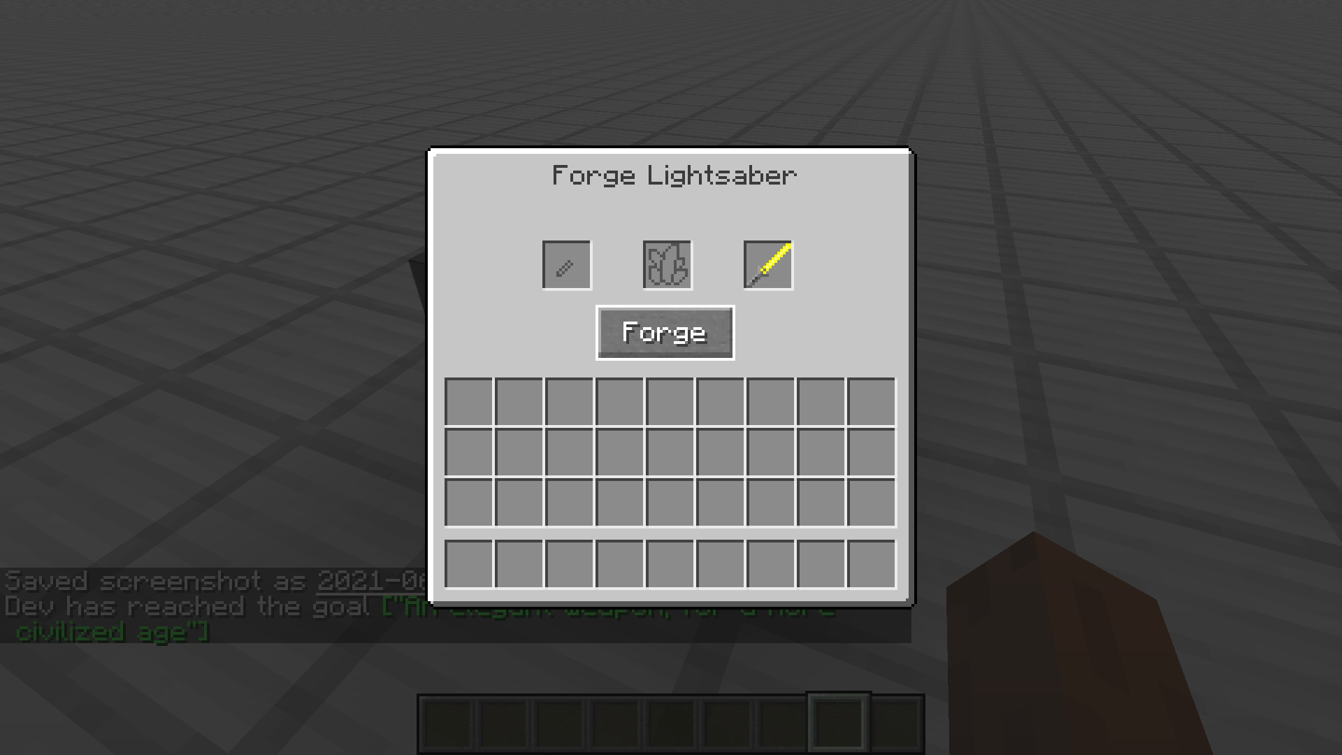 Lightsaber in forge