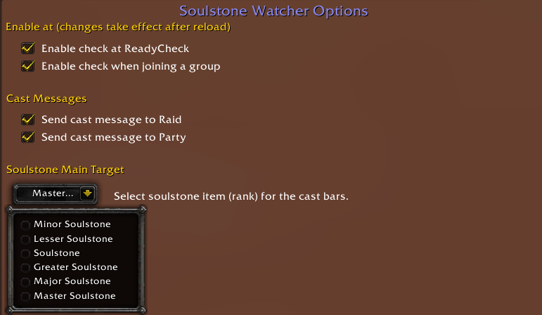 Interface Options (TBC)