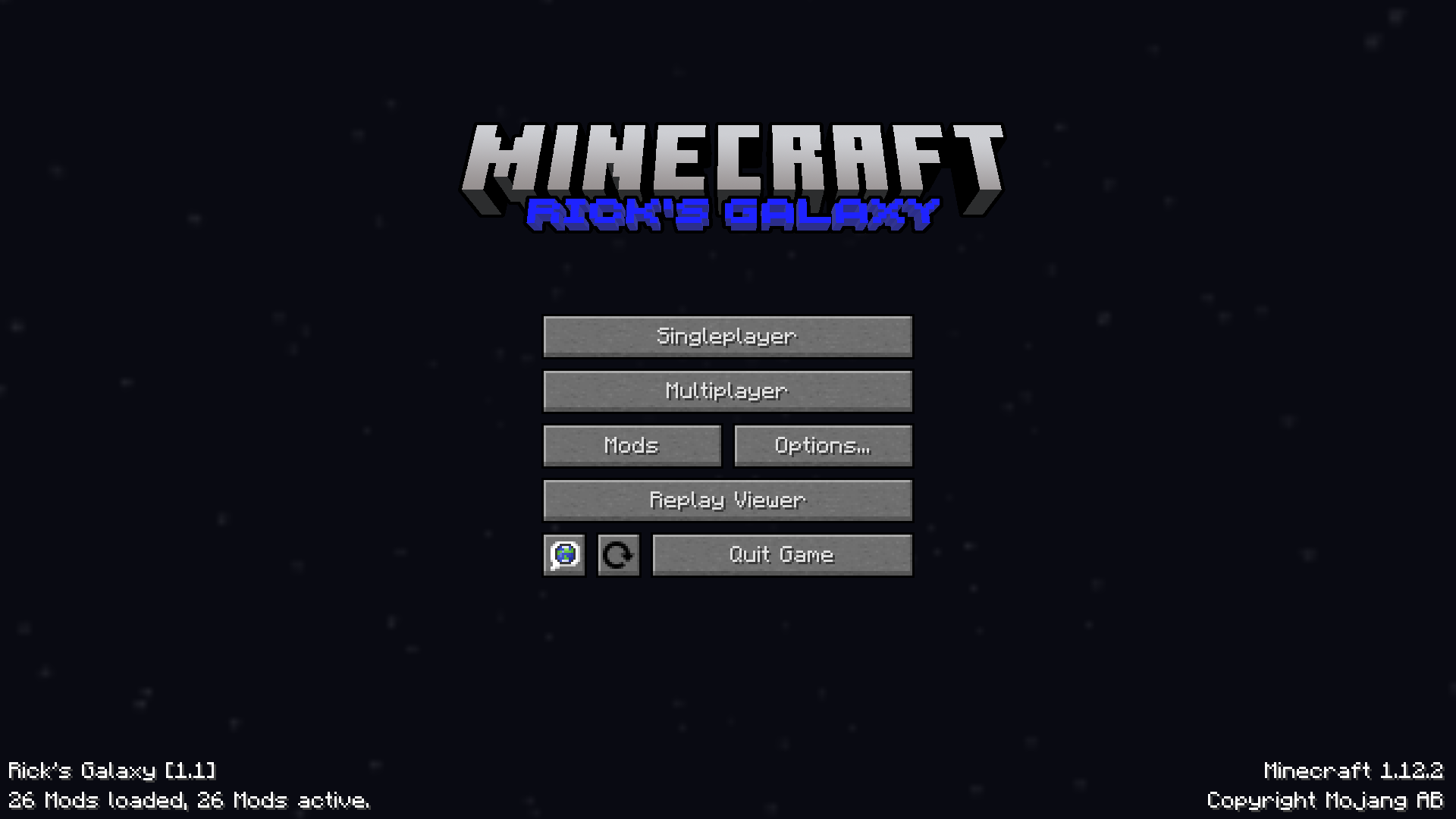 Rick's Galaxy - Main Menu