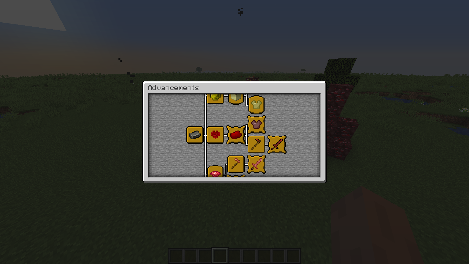 All the advancements of the mod