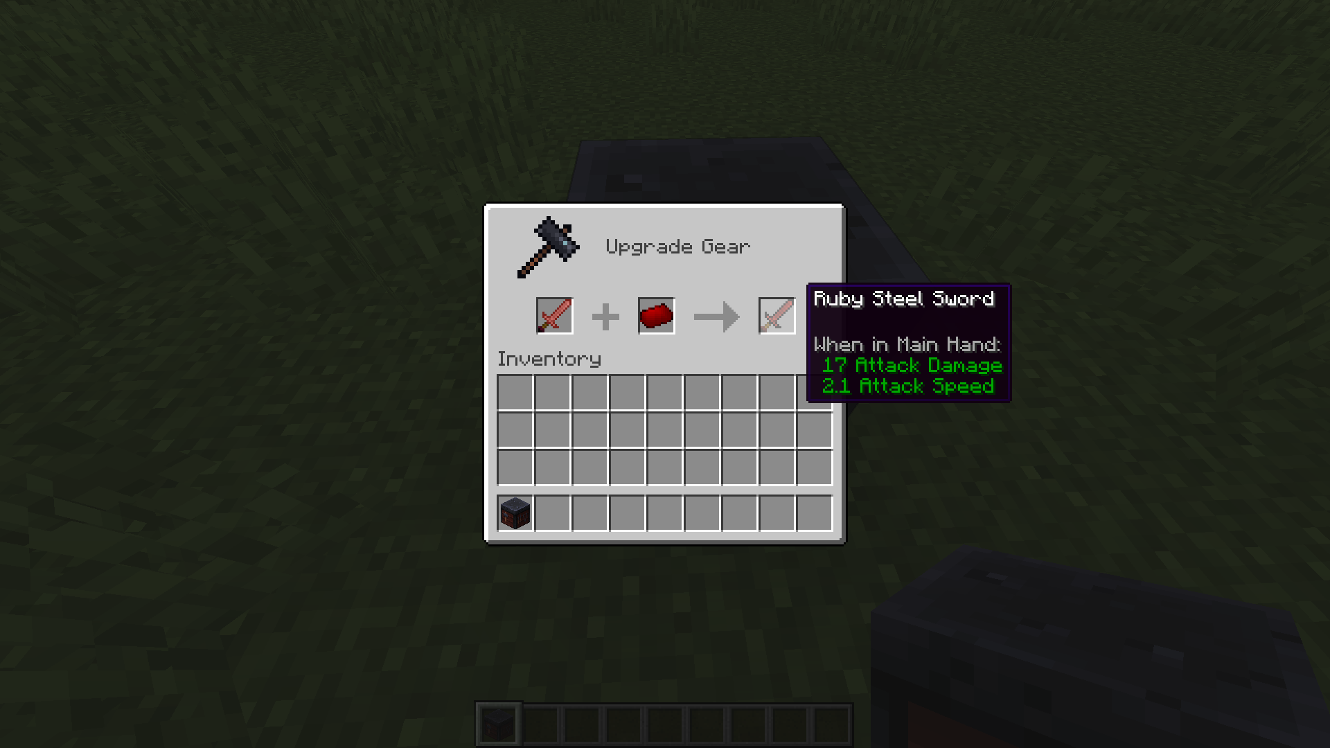 Smithing a Ruby Steel Sword