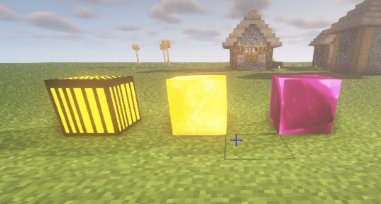 Sea Lantern, Glowstone and shroomlight respectively