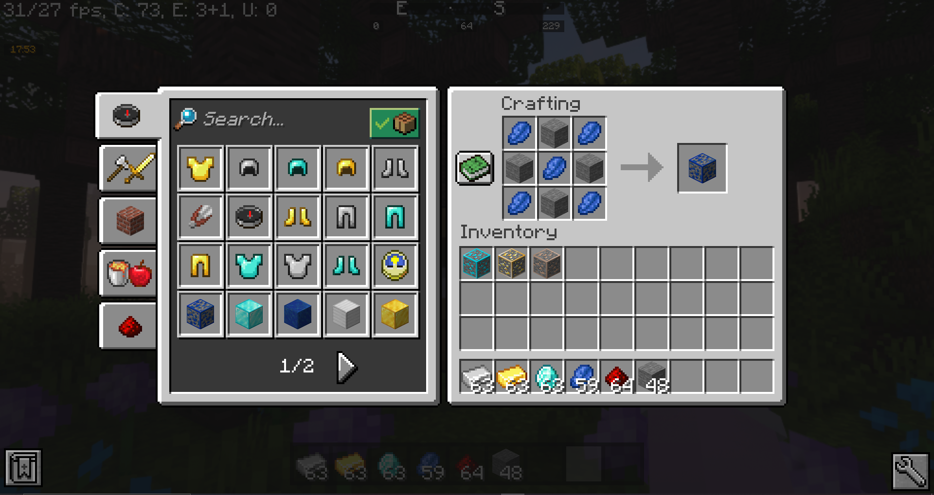 i made it 5 lapis for 1 ore bc it drops more than one when you mine it
