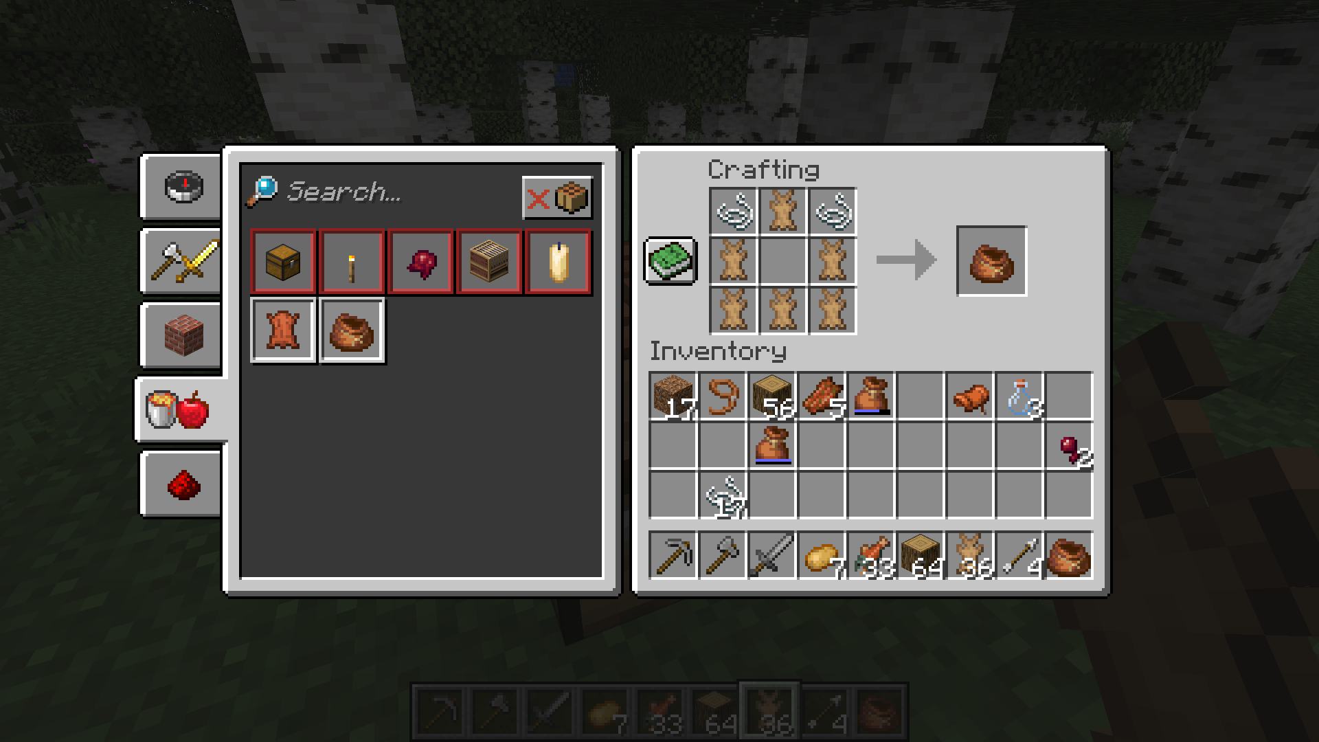 The crafting recipe