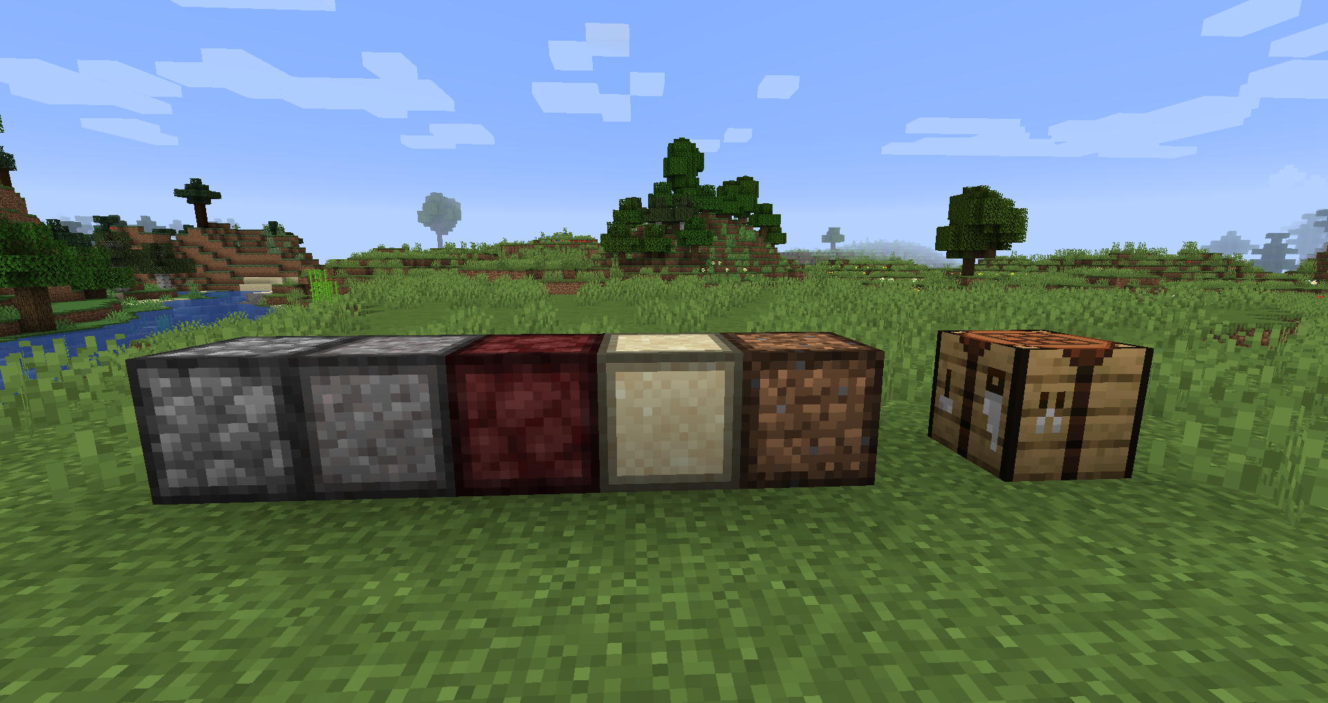 All currently added blocks