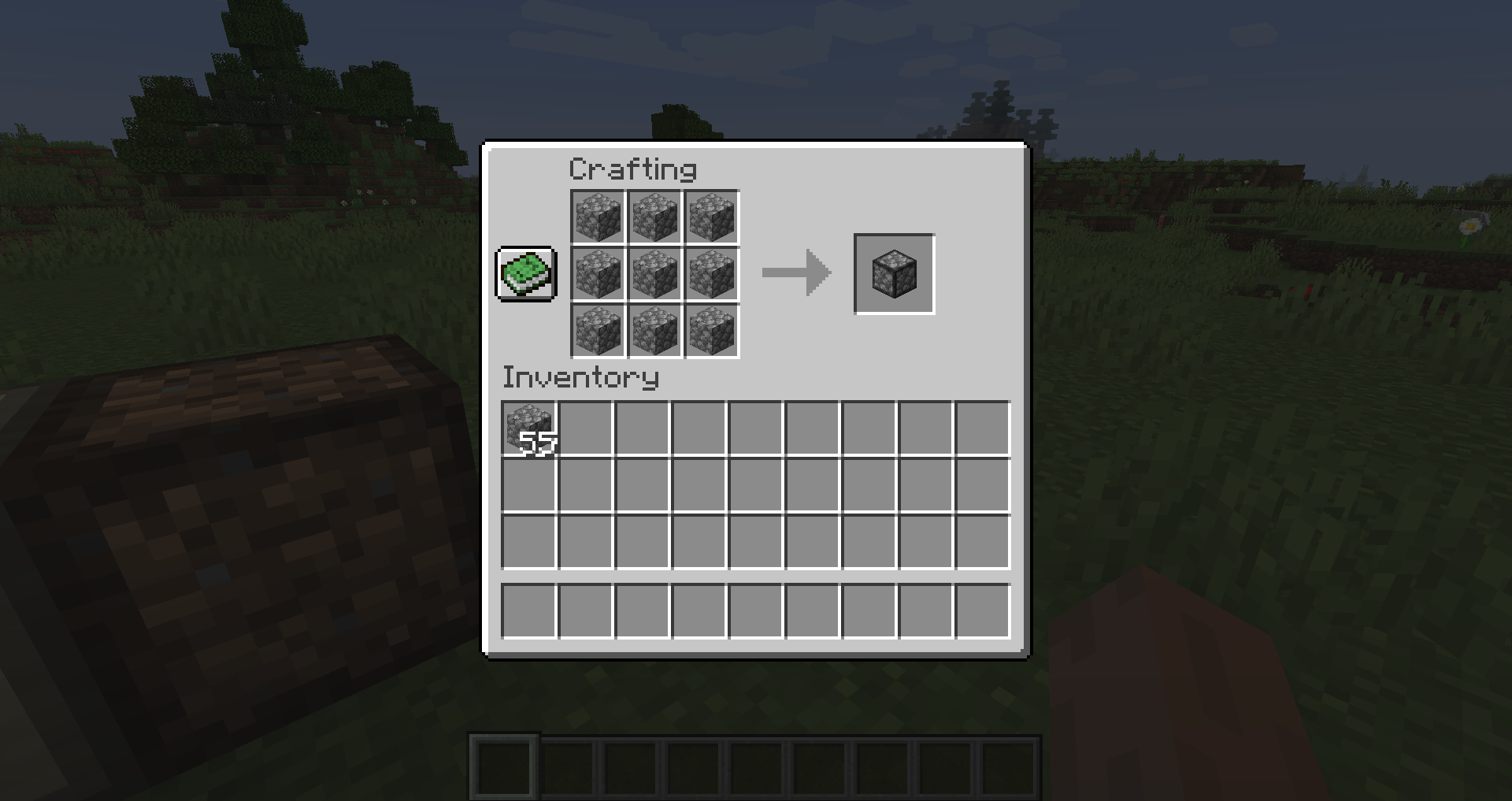 Crafting recipe for Compressed Cobblestone