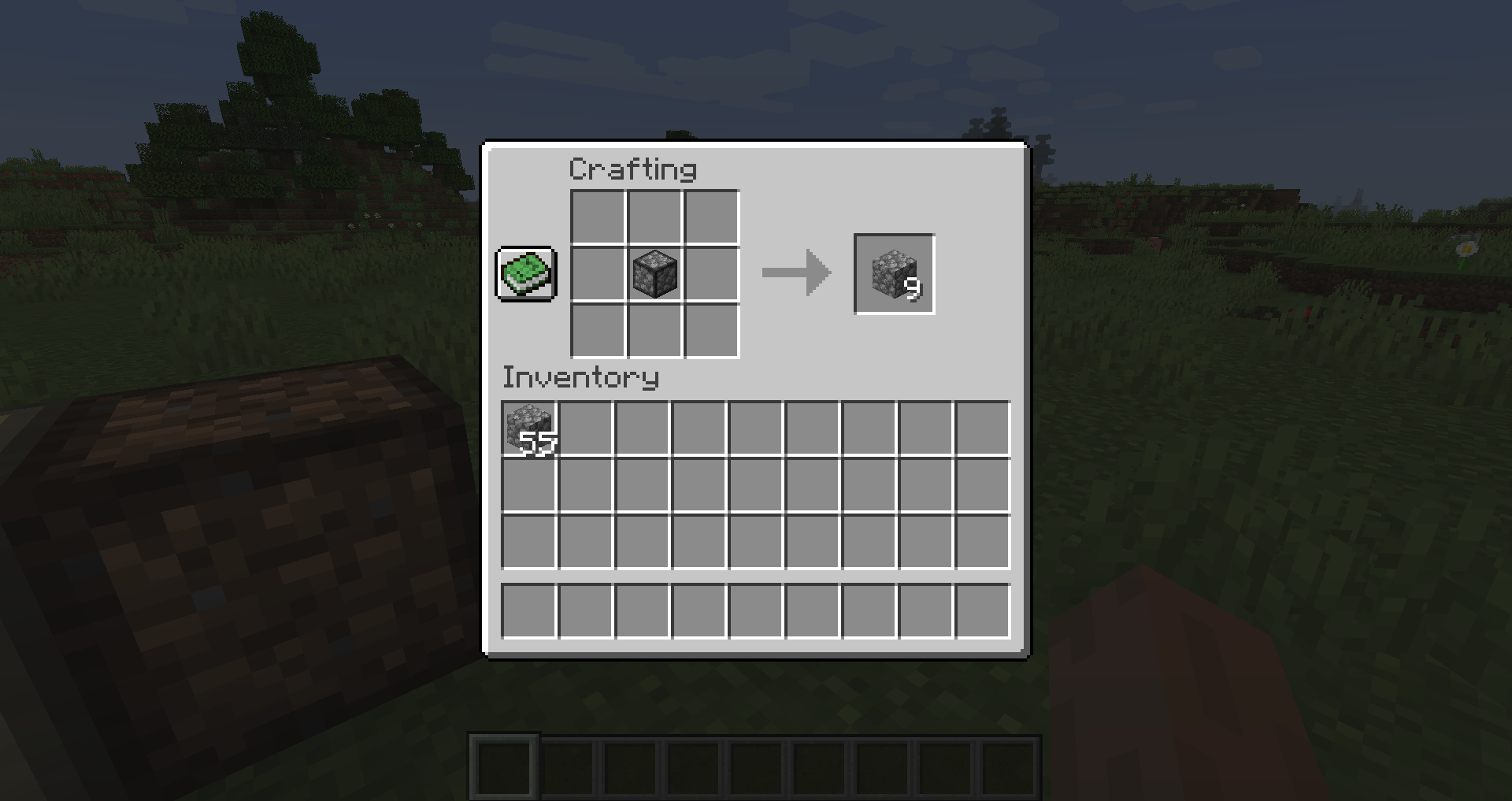 Uncrafting recipe for Compressed Cobblestone