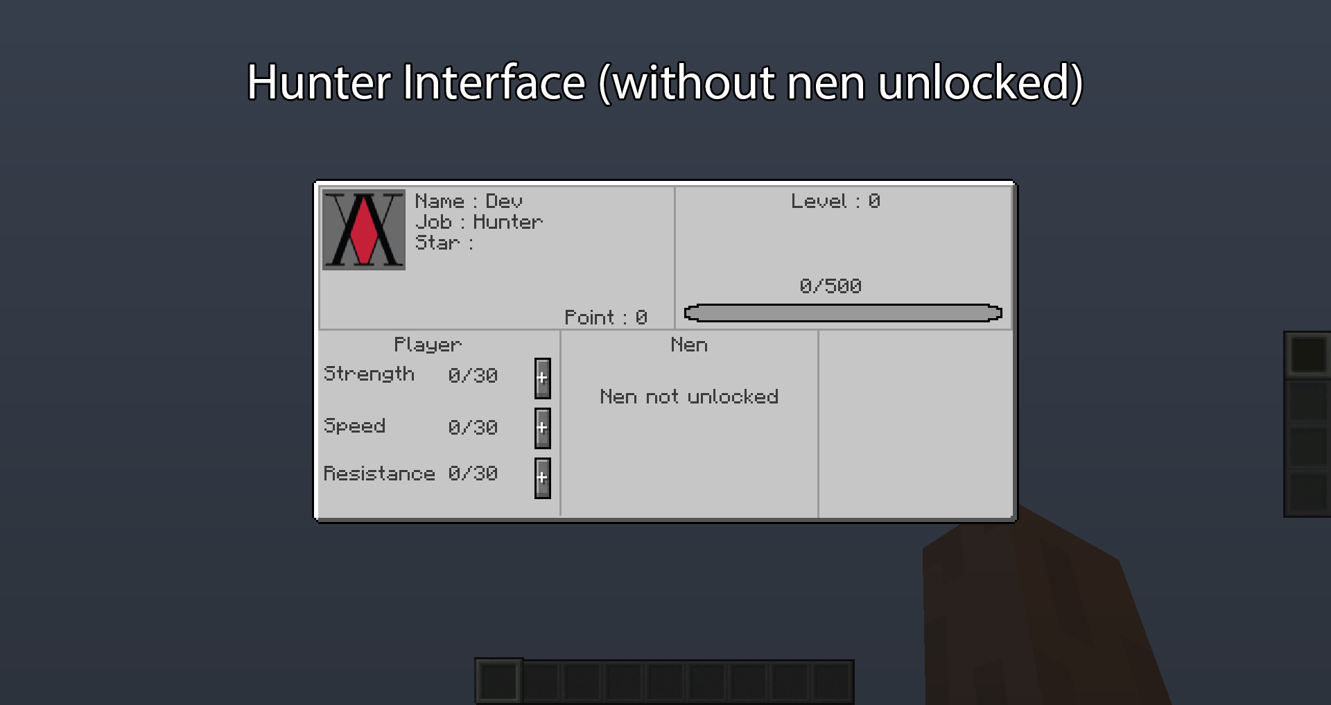 Hunter Interface (without nen unlocked)