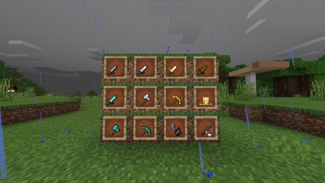The totems, pickaxes and axes look strange out of the First person view, but i give a HUGE view advantge when using this pack!