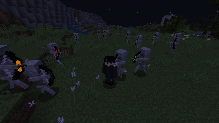 All stages of the bow demostrated by angry skelies.