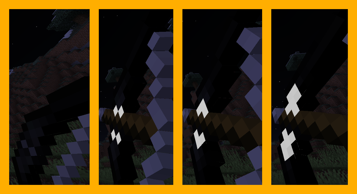 Stages of bow at night.