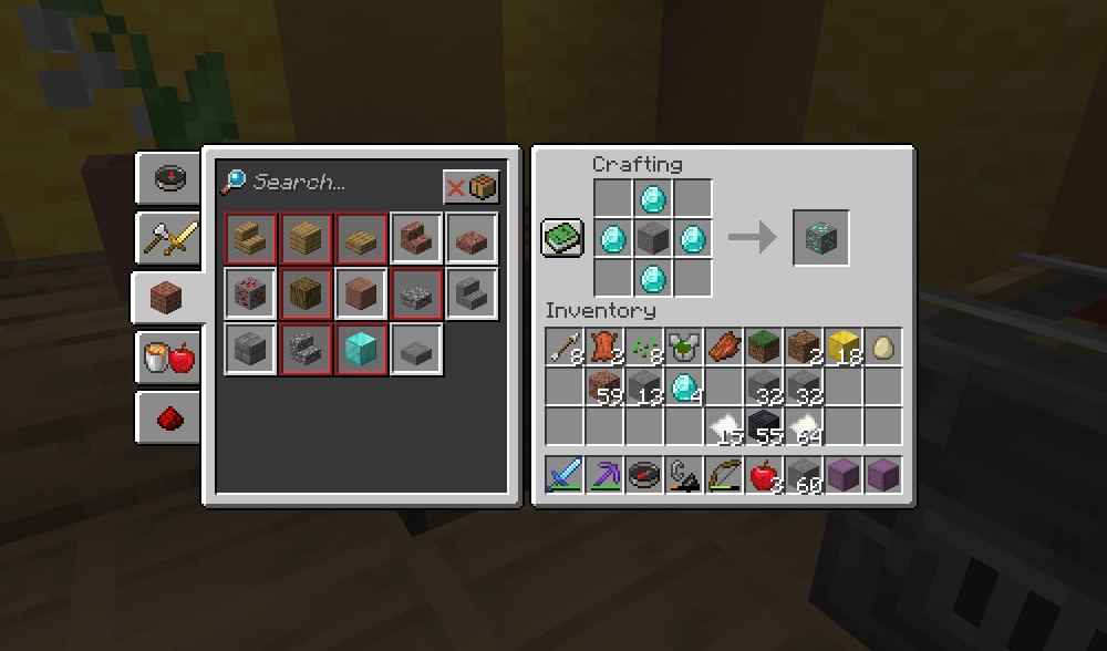 Diamond Ore crafting