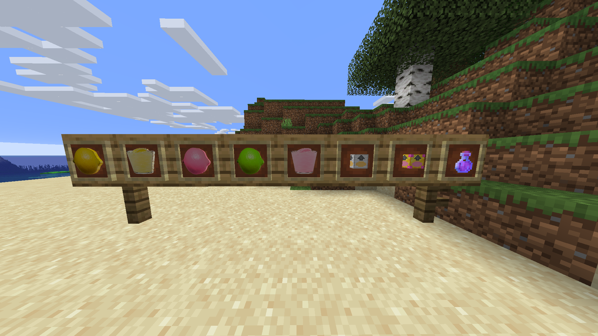 Some of the mod's items and blocks