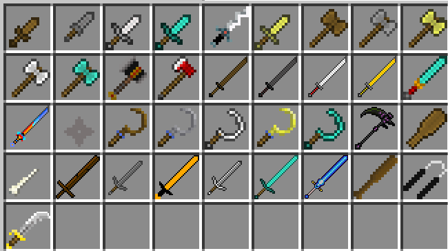 These are the weapons it adds for right now